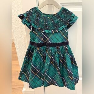 Janie and Jack Green Tartan Christmas Dress